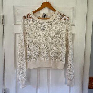 rag & bone Ivory Aleah Crochet Top (Women's M)